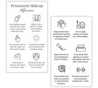 PMU Permanent Makeup Eyebrow Aftercare Card, 50 Pieces, 2" x 3.5", Business Card Size, Tattoo Aftercare for Eyebrow Microblading and Lip Blush, White and Black