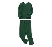 PMUYBHF Boys Hooded Robe Baby Boy & Girls Long Sleeve Shirt Tops Pajamas Pants Set Kids Toddler Sleepwear Outfits Children For Daily Towel Robes (Green, 8-9 Years)
