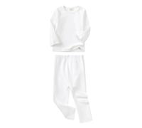 PMUYBHF Boys Hooded Robe Baby Boy & Girls Long Sleeve Shirt Tops Pajamas Pants Set Kids Toddler Sleepwear Outfits Children For Daily Towel Robes (White, 6-7 Years)