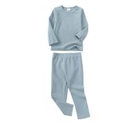 PMUYBHF Boys Hooded Robe Baby Boy & Girls Long Sleeve Shirt Tops Pajamas Pants Set Kids Toddler Sleepwear Outfits Children For Daily Towel Robes (Light Blue, 3-4 Years)