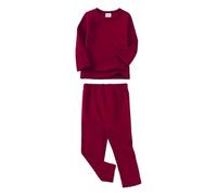 PMUYBHF Boys Hooded Robe Baby Boy & Girls Long Sleeve Shirt Tops Pajamas Pants Set Kids Toddler Sleepwear Outfits Children For Daily Towel Robes (Red, 4-5 Years)