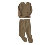 PMUYBHF Boys Hooded Robe Baby Boy & Girls Long Sleeve Shirt Tops Pajamas Pants Set Kids Toddler Sleepwear Outfits Children For Daily Towel Robes (Brown, 6-7 Years)