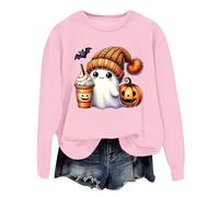 PMUYBHF Women's Halloween Jumper - Oversized Pumpkin & Skeleton Print Knit | Cosy Oversized Crew Neck Pullover with Long Sleeves | Autumn Winter Casual Snug Sweater 2026 Festive Knitwear