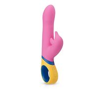 PMV20 Dolphin Vibrator Copy - Rabbit Vibrator for Women with a Dolphin Clitoral Stimulator on Top - Sex Toys for Women for Stimulating the Gspot and Clitoris - Pink/Yellow
