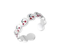 PMVRTHQV 925 Sterling Silver Cherry Ring with Sweet Open Design, Silver