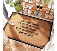 PMXA Interior Door Water Proof Entry Mat - Let Me Drop Veveything So I Can Help You With Your Problem | Husky/Heavy Duty Rubber - Front Door Rug Outdoor Entrance For Back Door, Soft(40X60CM)