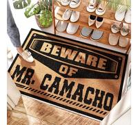 PMXA Personalized Hallway Doormat Beware Of Mr. Camacho - Rust | Heart/Outdoor Floor Mats For Home Entrance - Door Outside & Floor Dry Absorbent(65X90CM)