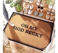 PMXA Waterproof Kitchen Floors Summer Front Door Mud Mat Oh My God Becky - Gingham | Rubber Holes/Welcome Mats For Front Door Funny - Backyard, Runway(40X60CM)