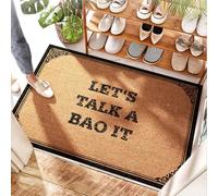 PMXA Welcome Mat Large Front Door | Diamond, Let's Talk A Bao It - Rubber Shoe/Evergreen Door Inserts - Outdoor Mat Kids Play Area, Rubber & Entrance Indoor(40X60CM)