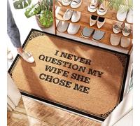 PMXA Wildflower Roll Seed Hydrangea Door Door Mat I Never Question My Wife She Chose Me - Interior Door | Cute Door/Outdoor Door Mats For Front Door - Grip Door For Front Door Outdoor(65X90CM)