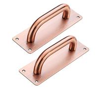 PMYIEXILA 2 Pack Door Handle Pulls,Barn Door Handles Garden Gate Handle Front Door Handles for Wooden Doors for House Doors,Wooden Doors,Balcony Doors,Stainless Steel,Red Bronze(Small)