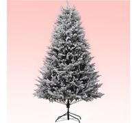 PMYIEXILA Artificial Flocked Christmas Tree, Realistic Medium-sized Christmas Tree, Foldable, For Indoor Use In Offices, Schools, Porches, Bedrooms, And Holiday Decorations(1.8m/6ft)
