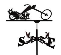 PMYIEXILA Family Wind Vanes Metal Wind Vane Garden Weather Direction Indicator Kit Outdoor Roof Mount Yard Decor Indicating (Chopper Motorcycle)
