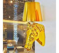 PMYIEXILA Wall lamp, European Style Horse Lamp Wall Light Sconces Deco Beside Living Room Lighting Fixtures Foyer Hotel(Gold,Small 230x500mm)