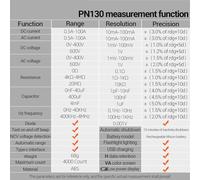 PN130 U-Type Digital Clamp Meter, 4000-Count AC/DC Current Tester with 12mm Jaw, Auto-Ranging Resistance & Voltage Measurement, LED Backlight for