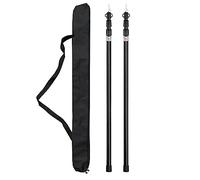 PNAJFUEL Adjustable Tarp Pole, Telescoping Tarp Poles Adjustable Camping Tent Poles Portable Lightweight Aluminum Tent Poles Replacement/Black/2 Poles