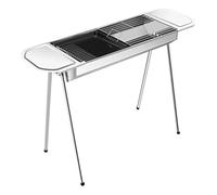PNAJFUEL Bbq Barbeque Grill Portable Stainless Steel Grill Outdoor Folding Bbq Barbecue Charcoal Grill Tool Kits/One Color/65X26X64Cm