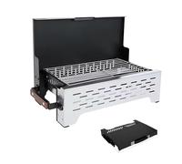 PNAJFUEL Small Charcoal Bbq Grill - Foldable Barbecue Charcoal Grill, Tabletop Barbecue Grill with Wooden Handle and Air Vents