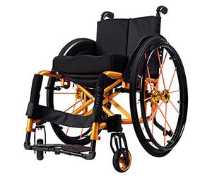 PNAJFUEL Sport Wheelchair Lightweight Folding Alumiframe - Self Propelled Manual, Load Capacity/Yellow/Seat Width 42Cm