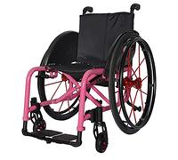 PNAJFUEL Wheelchair Manual Sports Wheelchair Lightweight Transportle Wheelchair Self Propelled Folding Aluminum Alloy Leisure Wheelchair/Pink/40Cm