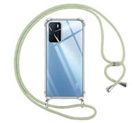 Pnakqil Cover for Oppo A16/A16s/A54s with Lanyard, Transparent Case with Strap Mobile Phone Strap Choker Protective Necklace for Oppo A16/A16s/A54s 6.52 inches, Green