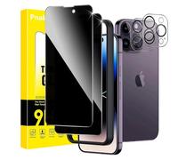 Pnakqil Privacy Screen for iPhone 14 Pro Max Tempered Glass with Camera Protection, Privacy Screen Protector, Anti-Spy Protective Glass, Tempered Glass Screen Protector Privacy Screen with Frame