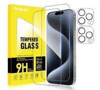 Pnakqil Privacy Screen Protector for iPhone 15 Pro Max with Camera Screen Protection, Anti-Spy Tempered Glass, Screen Protector with Anti-Spy Angle 28° 2 + 2 Pieces