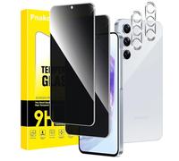 Pnakqil Tempered Glass Privacy Screen Protector for Samsung Galaxy A55 5G with Camera Protection, Privacy Screen Protector, Anti-Spy Protective Glass Tempered Glass Screen Protector with 28° Privacy