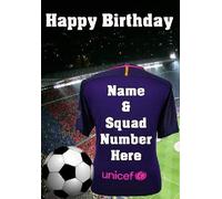 pnc116 FC Barcelona Happy Birthday Card, Can be Created for Any Event Greetings Card. A5 Personalised Greetings Cards by Gifts for All 2016 from Derbyshire UK