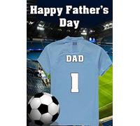 pnc123 Manchester City Happy Father's Day card A5 Personalised Greetings Cards POSTED BY US GIFTS FOR ALL 2016 FROM DERBYSHIRE UK