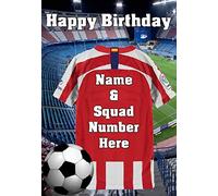 pnc127 Atletico Madrid Happy Birthday Card, Can be Created for Any Event Greetings Card. A5 Personalised Greetings Cards by Gifts for All 2016 from Derbyshire UK