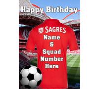 pnc133 Benfica Happy Birthday Card, Can be Created for Any Event Greetings Card. A5 Personalised Greetings Cards by Gifts for All 2016 from Derbyshire UK