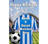 pnc182 Huddersfield Town Happy Birthday Card, Can be Created for Any Event Greetings Card. A5 Personalised Greetings Cards by Gifts for All 2016 from Derbyshire UK