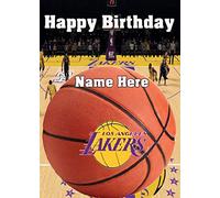pnc196 LA Lakers Happy Birthday Card, Can be Created for Any Event Greetings Card. A5 Personalised Greetings Cards BY GIFTS FOR ALL 2016 FROM DERBYSHIRE UK