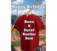 pnc198 Boston Red Sox Happy Birthday Card, Can be Created for Any Event Greetings Card. A5 Personalised Greetings Cards by Gifts for All 2016 from Derbyshire UK