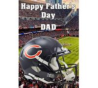 pnc208 Chicago Bears Happy Father's Day Card A5 Personalised Greetings Cards Posted by US Gifts for All 2016 from Derbyshire UK