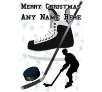 pnc254 Ice Hockey Christmas Card Xmas A5 Personalised Greetings Can be Created for Any Event A5 Personalised Greetings Cards by Gifts for All 2016 from Derbyshire UK