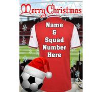 pnc263 Arsenal Football Soccer Christmas Card Xmas A5 Personalised Greetings Can be Created for Any Event A5 Personalised Greetings Cards BY GIFTS FOR ALL 2016 FROM DERBYSHIRE UK