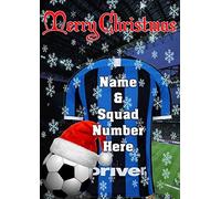 pnc268 Inter Milan Football Soccer Christmas Card Xmas A5 Personalised Greetings Can be Created for Any Event A5 Personalised Greetings Cards by Gifts for All 2016 from Derbyshire UK