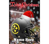 pnc314 Pittsburgh Steelers Christmas Card Xmas A5 Personalised Greetings Can be Created for Any Event A5 Personalised Greetings Cards by Gifts for All 2016 from Derbyshire UK