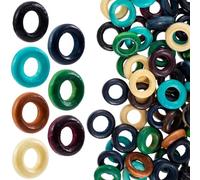 Pndeyo 100pcs Wooden Beads for Crafts, Round Large Hole Natural Wood Hair Beads, Colorful Wooden Spacer for Necklace Bracelet DIY Craft Handmade Decor
