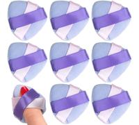 Pndeyo 10pcs Triangle Finger Powder Puff, Portable Mini Face Makeup Sponge Puffs, Velour Beauty Cosmetic Blender Tools for Loose Powder Body Powder Foundation Concealer Eye Shadow- Purple