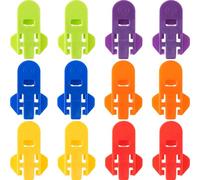 Pndeyo 12pcs Manual Easy Can Opener, Plastic Soda Beer Tab Openers, Beverage Can Protector Cap Shields for Pop Coke BBQ Party Beach- Yellow & Purple & Orange & Blue & Red & Green