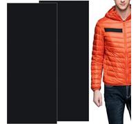 Pndeyo 2 Sheets Puffer Down Jacket Patches, Self-Adhesive Nylon Puffer Jacket Repair Patch, Waterproof Stick on Tape for Coat Clothing Tent Sleeping Bags Ski Pants Holes Repairing- Black