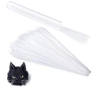 Pndeyo 250pcs Simulated Cat Whiskers for Face Costume, 2 Inch Animal Whiskers Supplies for Crafts Needle Felting- White