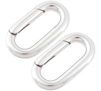 Pndeyo 2pcs 925 Sterling Silver Jewelry Clasps, Hypoallergenic Necklace Enhancer Shortener, Spring Rings Clasp Connector Carabiner for Bracelet Anklet Jewelry Making- Silver