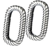 Pndeyo 2pcs 925 Sterling Silver Jewelry Clasps, Hypoallergenic Necklace Enhancer Shortener, Spring Rings Clasp Connector Carabiner for Bracelet Anklet Jewelry Making- Black