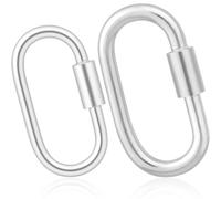 Pndeyo 2pcs 925 Sterling Silver Jewelry Clasps, Hypoallergenic Round Necklace Enhancer Shortener, Spring Gate Rings Connector Carabiner for Bracelet Anklet Jewelry Making- Silver