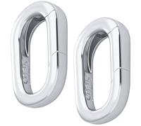 Pndeyo 2Pcs 925 Sterling Silver Oval Clasps Hypoallergenic Reducer for Necklaces Carabiner Connectors, Carabiners for Bracelet Anklet Keychain Jewelry Making (M)