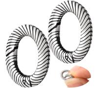 Pndeyo 2pcs 925 Sterling Silver Oval Jewelry Clasps, Hypoallergenic Necklace Enhancer Shortener, Spring Bail Clasp Rings Connector Carabiner for Bracelet Anklet Jewelry Making- Black